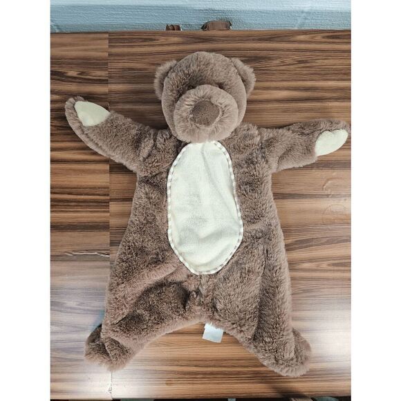 K Luxe Kellytoy Baby Security Blanket Lovey Bear Flat Body Brown crinkle - Picture 1 of 5